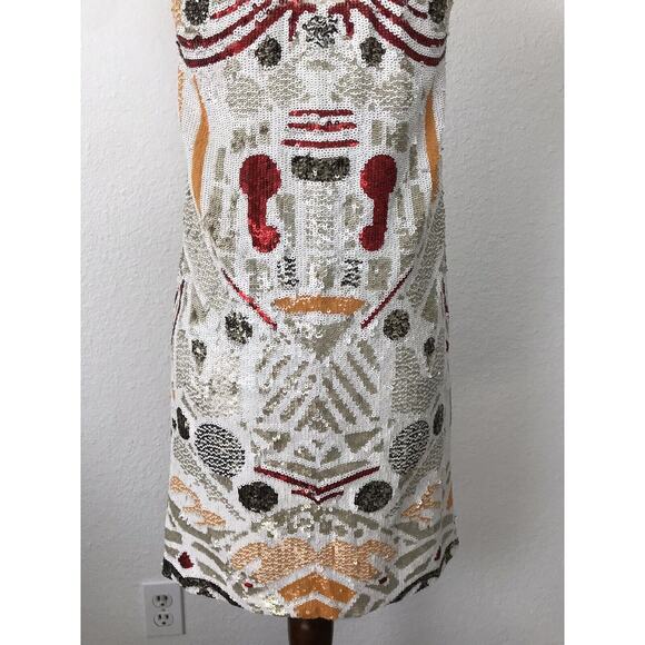 French Connection Adanya Shine Mini Dress Sequin Strappy - Picture 9 of 9